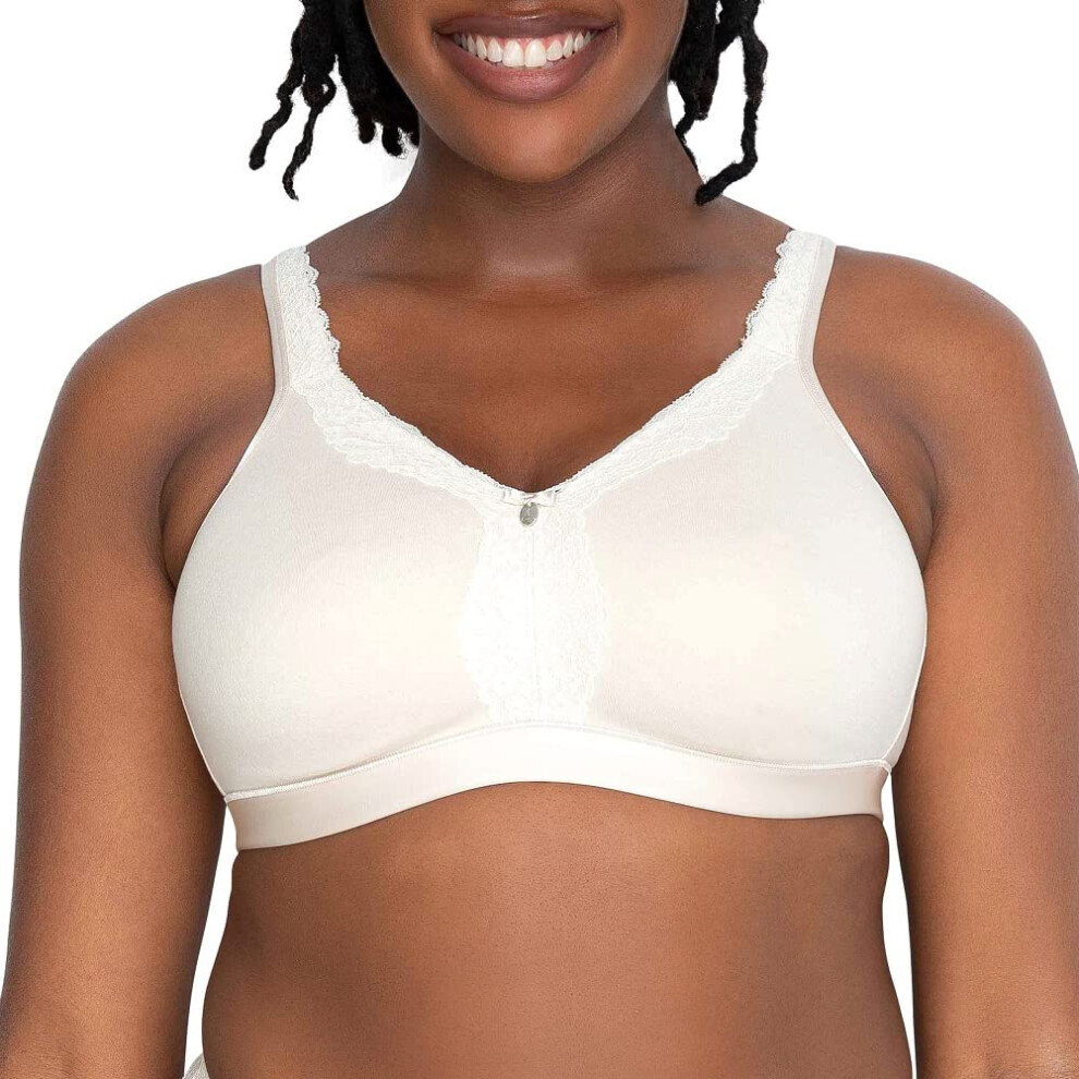 Curvy Couture Women's Plus Size Cotton Luxe Unlined Wire-Free Bra  Natural  42D
