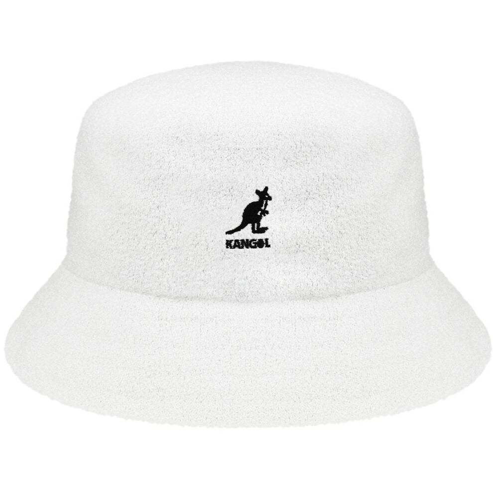 Kangol Bermuda Bucket Hat for Men and Women  Fun Bucket Hat  White  X-Large
