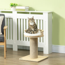 PawHut 52cm Kitty Activity Centre w/ Bed, Jute Scratching Post