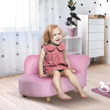 HOMCOM Kids Sofa Toddler Armchair Lounger Children Sofa Bed Bedroom Chair Pink