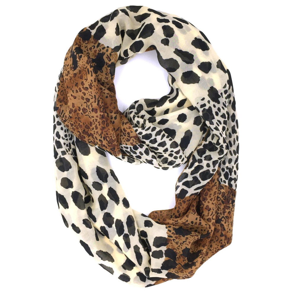 Tapp C. Fashion Leopard Print Infinity Scarf - Section Print