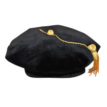 Newrara 8 Sides Graduation Doctoral Tam with Gold Bullion Tassel (8 Sides)