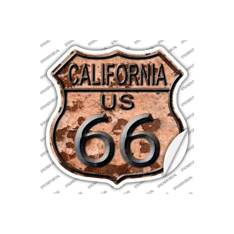 Smart Blonde Hs-487S-L California Route 66 Rusty Novelty Highway Shield Sticker Decal - Large 792636445682