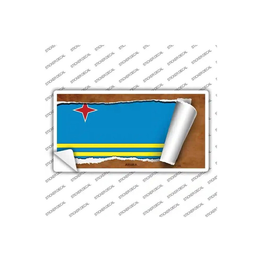 Smart Blonde Lp-9127S-S Aruba Flag Scroll Novelty Sticker Decal - Small 792636459610
