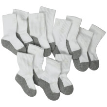 Calzini Jefferies per bambine, unisex, senza cuciture, sportivi, con imbottitura a met   , confezione da 6, bianchi/grigi, 12-24 mesi, USA