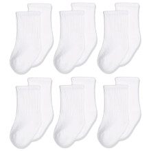 Jefferies Socks Baby Girls Unisex Recin nacido Sport sin costura Medio Cushion Crews Socks 6 Pack White 0-3 meses US