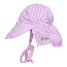 Flap Happy Baby Girls' UPF 50+ alkuper  inen kevyt l  pp  pipo nauhoilla, pinkki raidallinen seersucker-kangas, iso