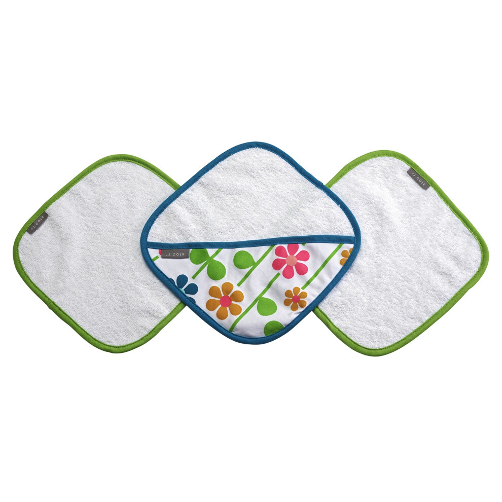 Ensemble de gants de toilette et de bain JJ Cole Summer Garden rose/vert/bleu/jaune/blanc/orange