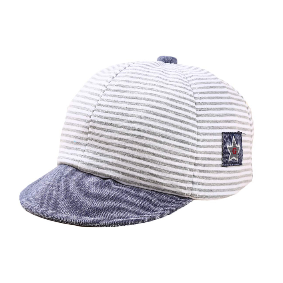 Gorra De B Isbol Para Beb Ni O Con Rayas Y Letras, Protecci N Solar Para Ni O Y Ni A (Gris, 1 Unidad)-image
