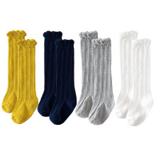 Lot de 4 paires de chaussettes hautes en tricot torsad pour b b s et tout-petits (gris, blanc, jaune, bleu marine, 0 12 mois)