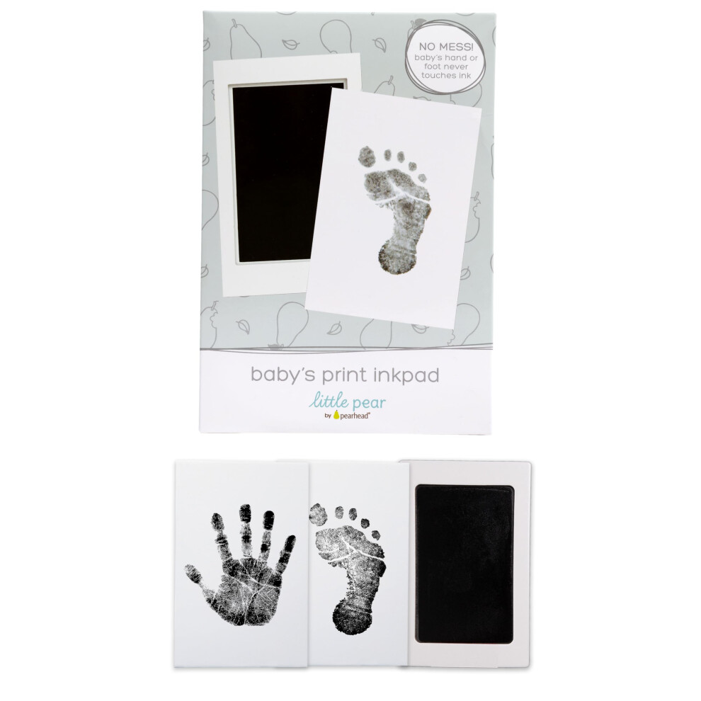 Little Pear Clean-Touch Babyprint Ink Pad No Touch Ink Pad For Baby Handprint Or Footprint Keepsake Ink Black ????? ????D?
