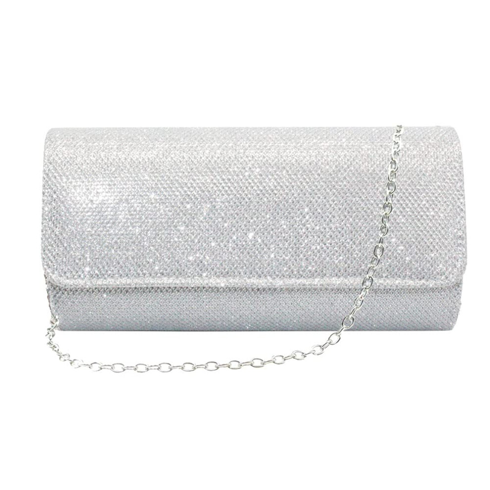 Pochette portefeuille pour femme, sac     main, pochette, sac de soir   e, mariage, bal de promo (argent)
