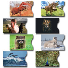 8 RFID Blocking Sleeves Credit Card Protector Anti-Theft Credit Card Holder with Lion Horses Elephant Dolphins Cow Peacock Polar Bears and R