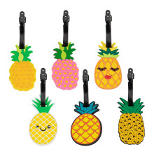 Framendino 6-pack fruit-ananas-bagagelabels Siliconen reis-ID-labels Tag-naamkaarthouders voor koffer