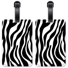 Zebraprint - Bagage ID-m?rker - Kuffert-identifikationskort - S?t med 2