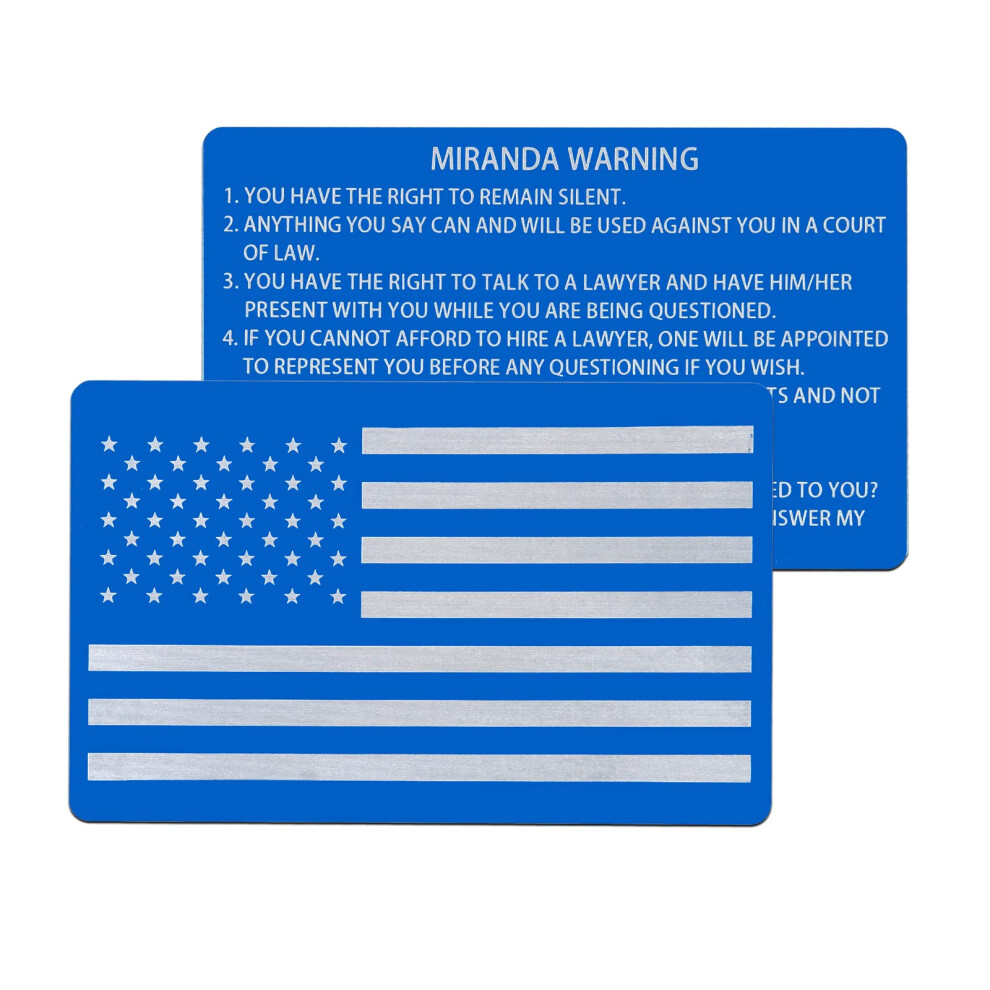 Alunmair 3 PCS Blue Metal Miranda Warning Card for U.S. Law Enforcement Officers-image-OPC-PGC72WV-NEW
