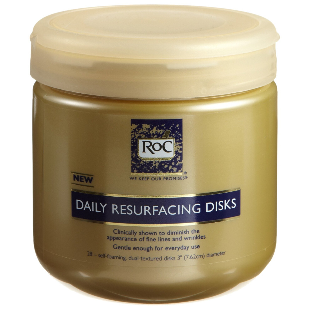 RoC Daily Resurfacing Disks  Hypoallergenic Exfoliating Makeup Removing Pads  28 Count (packaging may vary)