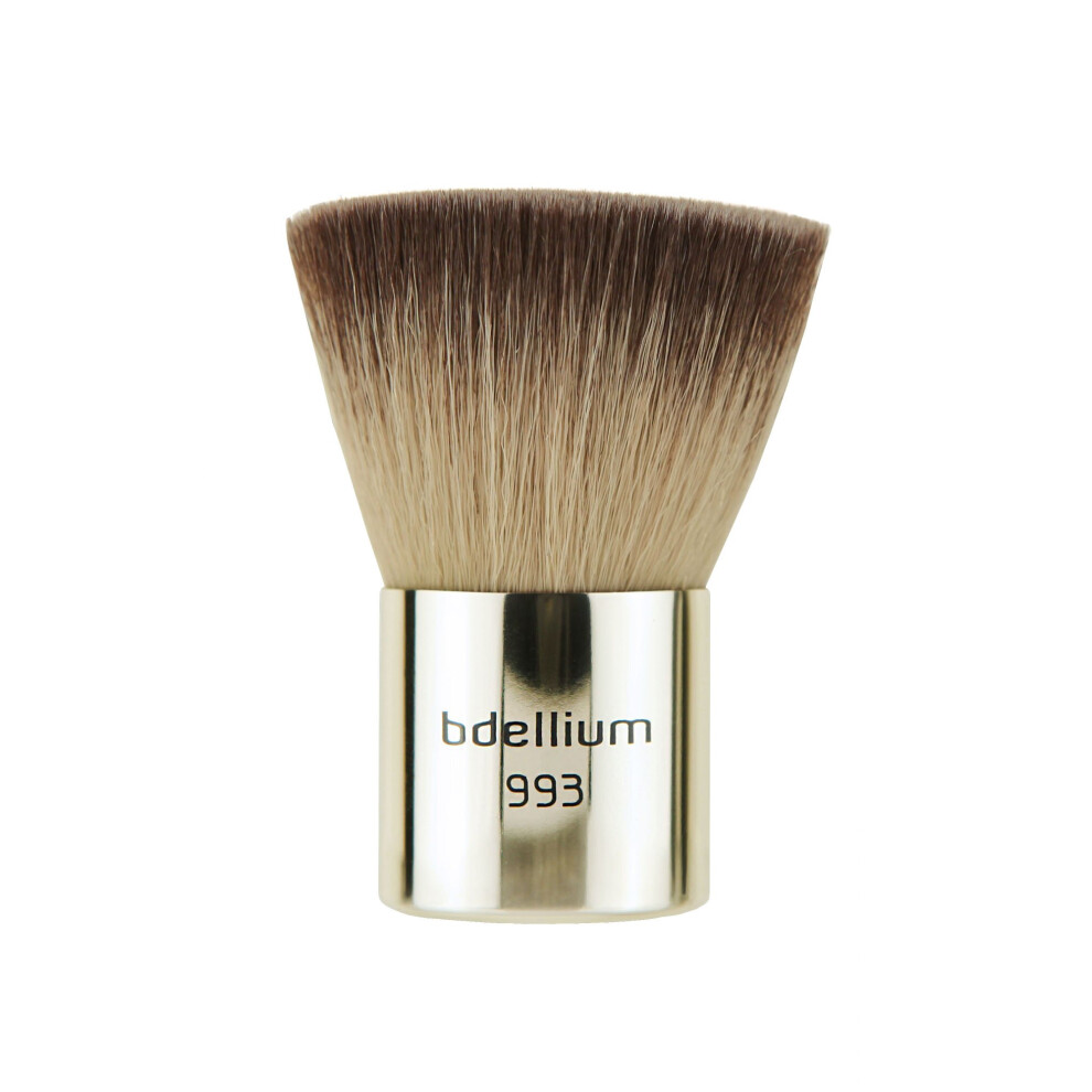 Bdellium Tools Silver Professional Makeup Brush - Studio Series 993 Flat Top Kabuki - With Soft Synthetic Fibers For Full Coverage Application ( 1Pc)