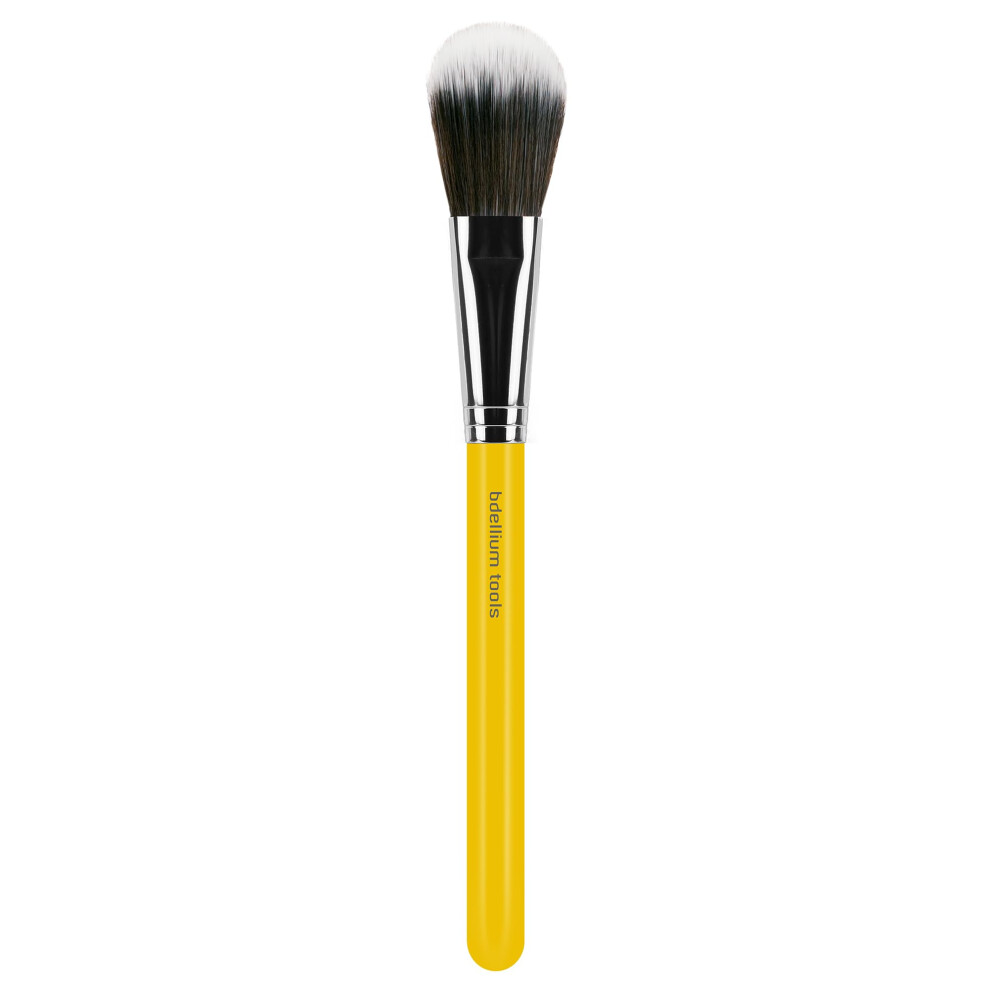 Bdellium Tools Yellow Professional Makeup Brush - Studio Series 965 Duo Fiber Blusher - With Soft Synthetic Fibers For Applying Pop Of Color ( 1Pc)