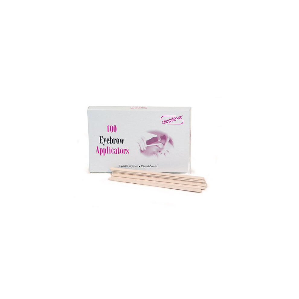 ?P???P?P???S? Depileve Wooden Eyebrow Applicators - Waxing Applicator Sticks - For Home And Salon - Box Of 100