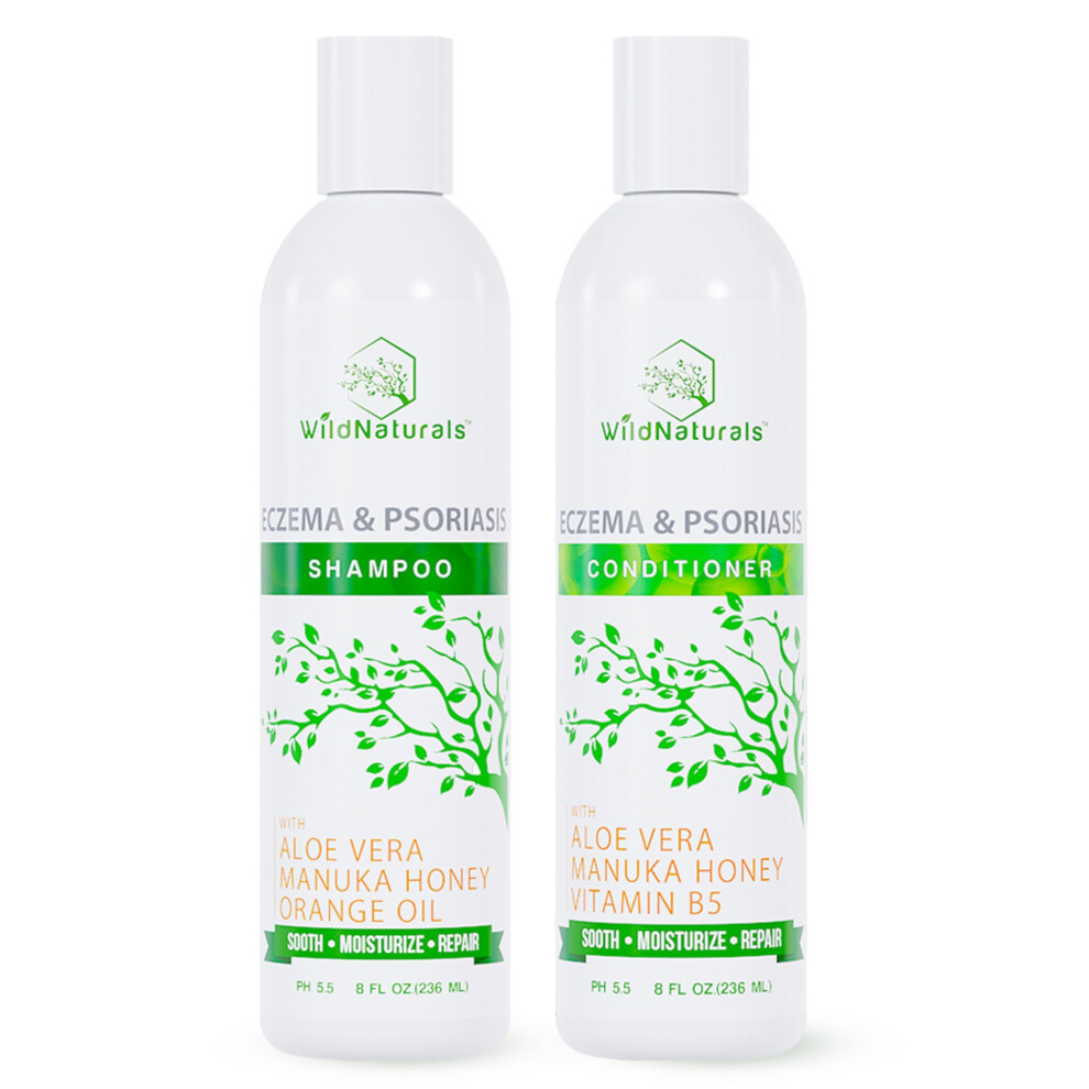 Eczema Psoriasis Shampoo & Conditioner Set for Men & Women - Anti Dandruff Shampoo for Dry Scalp & Hair - Seborrheic Dermatitis Shampoo for Itchy Scal