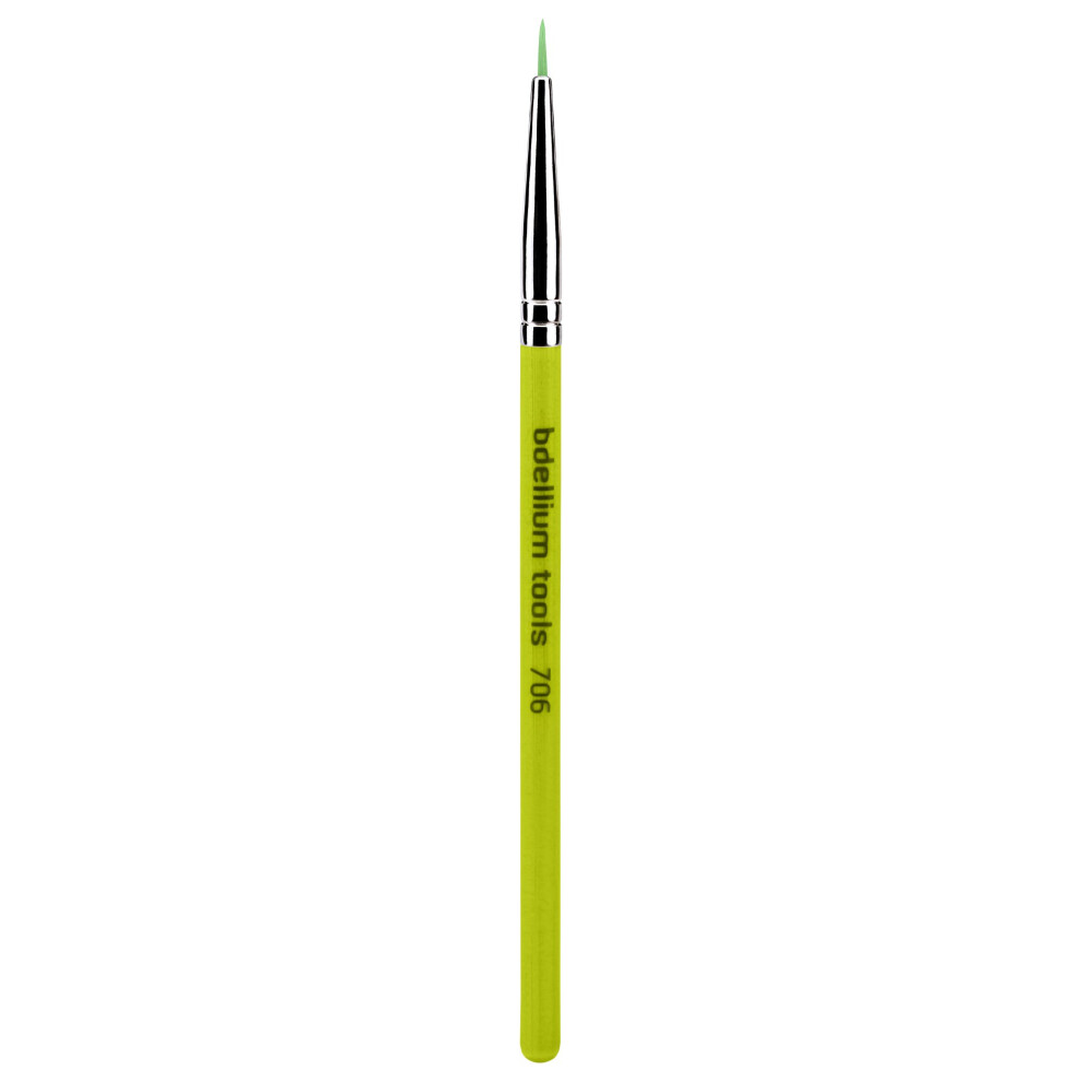 Bdellium Tools Green Professional Makeup Brush - Bambu Series 706 Fine Point Eyeliner - With Soft Synthetic Fibers For Ultra-Fine Detail And Lining (
