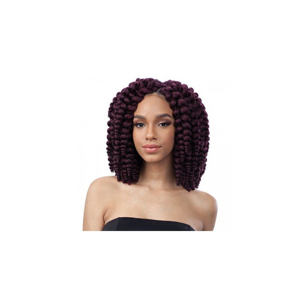 ??E???De? Freetress Fluffy Wand Curl (1 Jet Black) - Freetress 2X Wand Curl Braid Collection