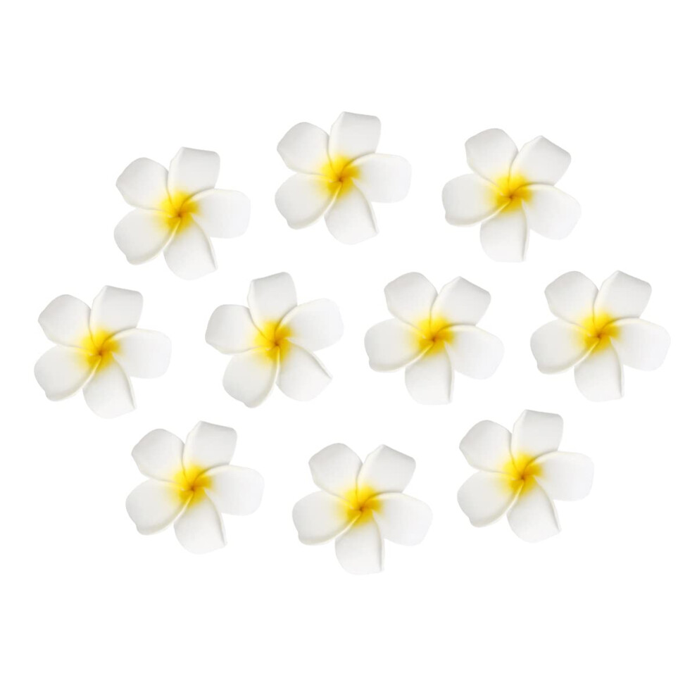 Frcolor Women's Hawaiian Plumeria Flower Hair Clip Wedding Bridal Hairpin Barrette Hair Accessories - 10 Pieces