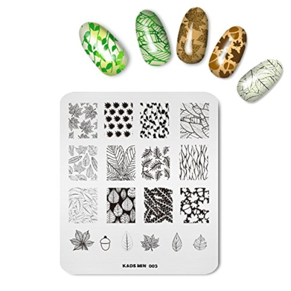 Kads Nail Art Stamping Plate Plant Leaf Shape Pattern Stamp Template Image Plates For Nail Salon Designs