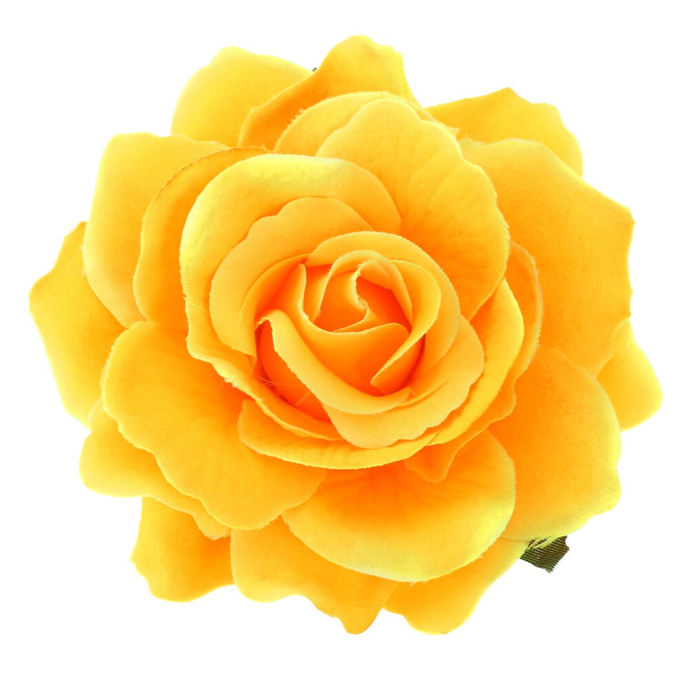 Frcolor - Grande   pingle    cheveux artificielle en forme de rose pour femme (jaune)
