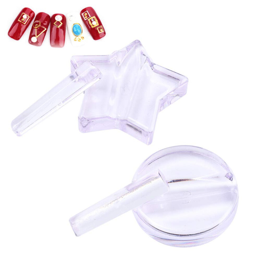 Brrnoo 2Pcs Professional Embossed Embossed Nail Tools Nail Art Templates Nail Tools Metal Frame Bending Nail Art Equipment