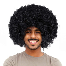 Joy Csatlakozzon Unisex rvid, bolyhos afro vicces parkkhoz Halloween nnepi partihoz Bohc jelmez (fekete)