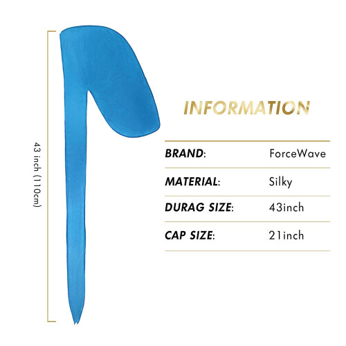 ForceWave 8 STK Silky Durag M?nd Wave Cap Long Tail Do klud til 360 Wave Dew Rag Packs 1