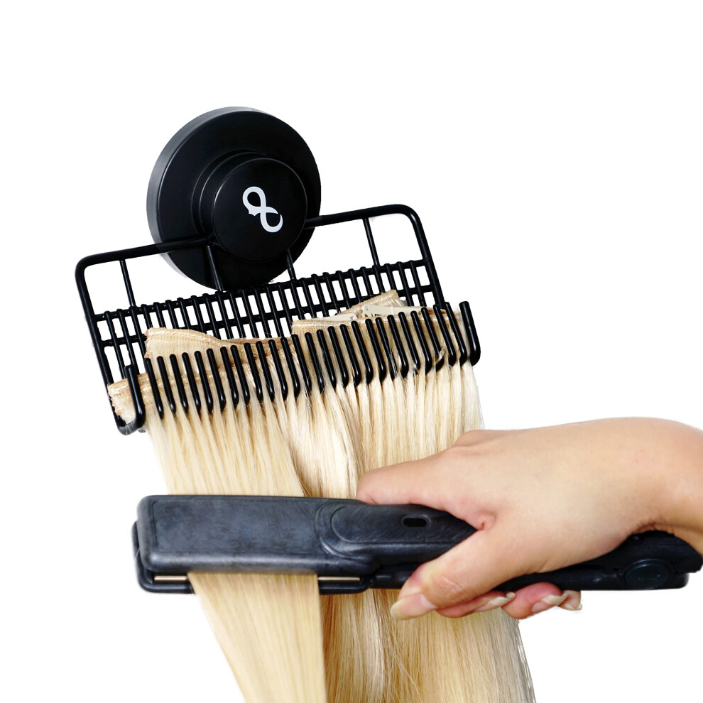 Everlong Evercaddy By Portable Holding Caddy That Stores Washes Styles And Secures 100% Human Hair Extensions - Works For Clip-Ins Halos & Wefts Blac