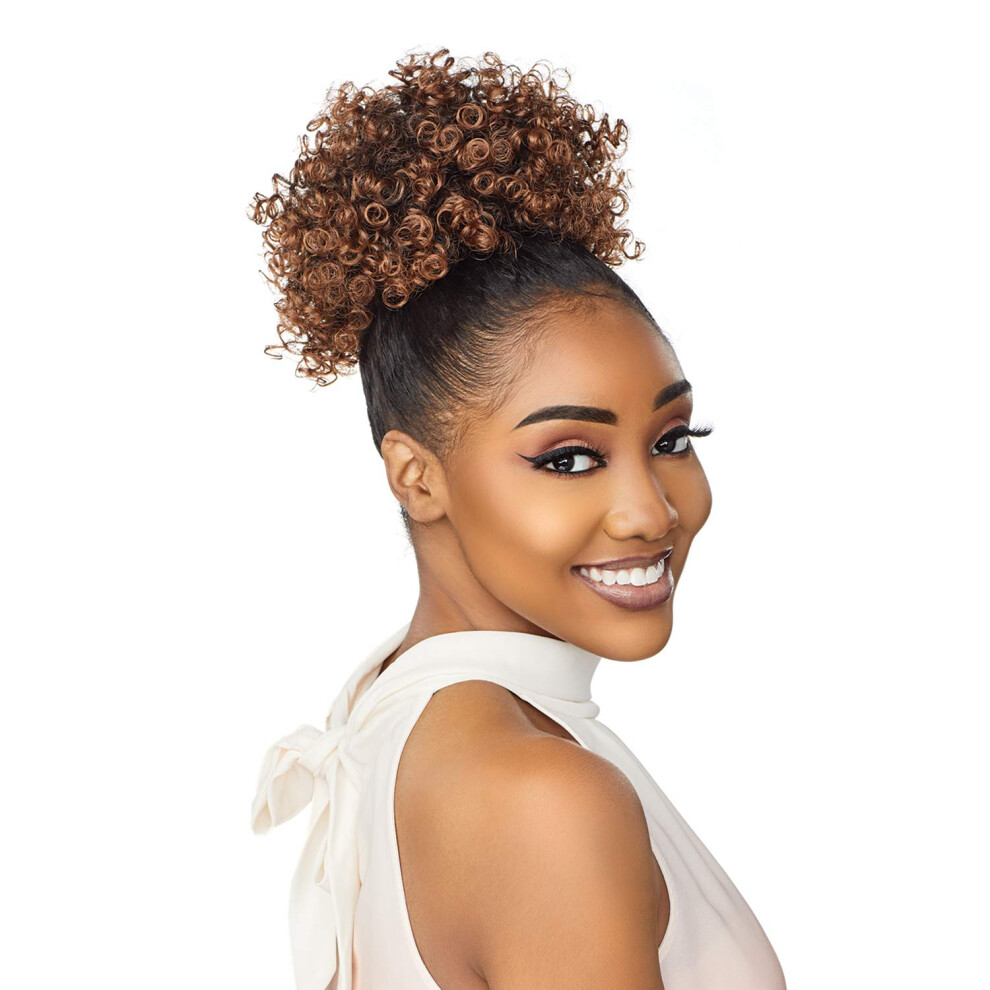 Sensationnel Unisex Brown Synthetic Instant Pony Ponytail - Coil Puff (2 Dark )