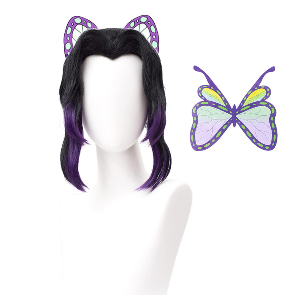 G?????A Wiggy Unisex Not,Specified Sl Anime Wig For Kochou Shinobu Cosplay Costume Ds Characters Cosplay Wigs With Cap