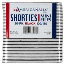 Americanails Shorties mini polstrede filer Professionel dobbeltsidet manicure neglearkivering til naturlige og akryl negle - 20 Count Sort 100/18