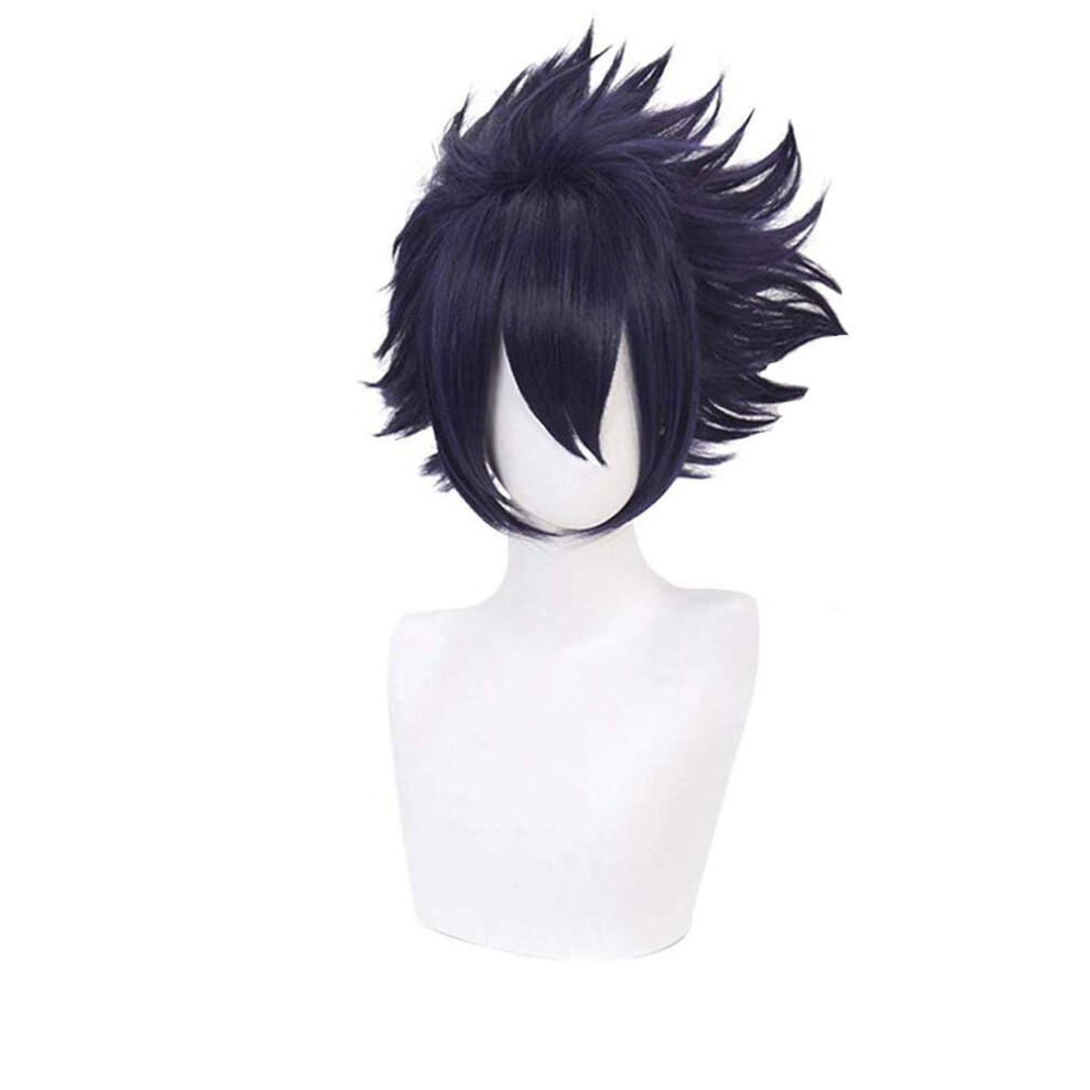 Perruques courtes violettes fonc   es pour cosplay de My Hero Academia (Aadesso)