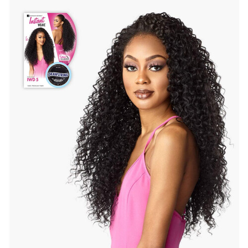 Sensationnel Instant weave μισό περούκα - 5 συνθετικό με ρυθμιζόμενο κορδόνι (1 JETBLACK) 1