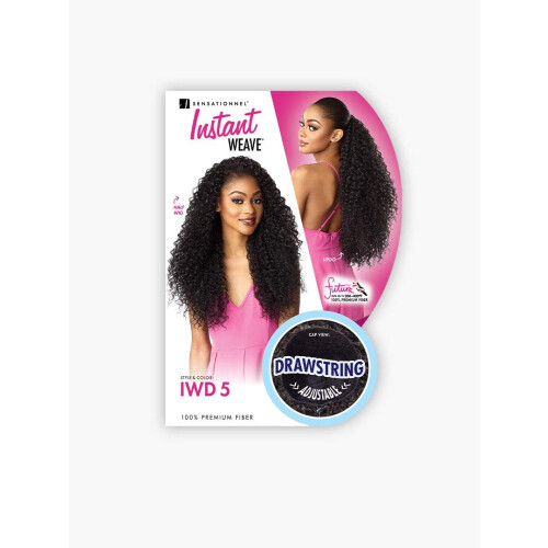 Sensationnel Instant weave μισό περούκα - 5 συνθετικό με ρυθμιζόμενο κορδόνι (1 JETBLACK) 2