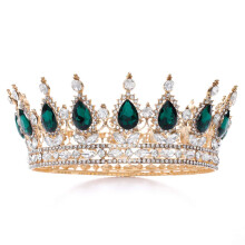 Foyte Baroque Queen Crown and Tiaras Sparkly Rhinestone Wedding Crown Bride Tiaras Princess Full Tiaras Headpieces for Women and Girls (Green)