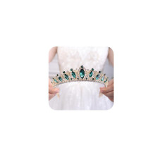 JWICOS Crystal Tiara fsuvel noknek Queen Crown eskvoi menyasszonyi parti (zld)