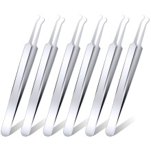 ANCIRS 6 Pack Acne Pimple Blackhead Remover Tweezers Stainless Steel Acne Tweezers Curved Pimple Tweezers Extractors Tool for Blackhead Blemish Rem