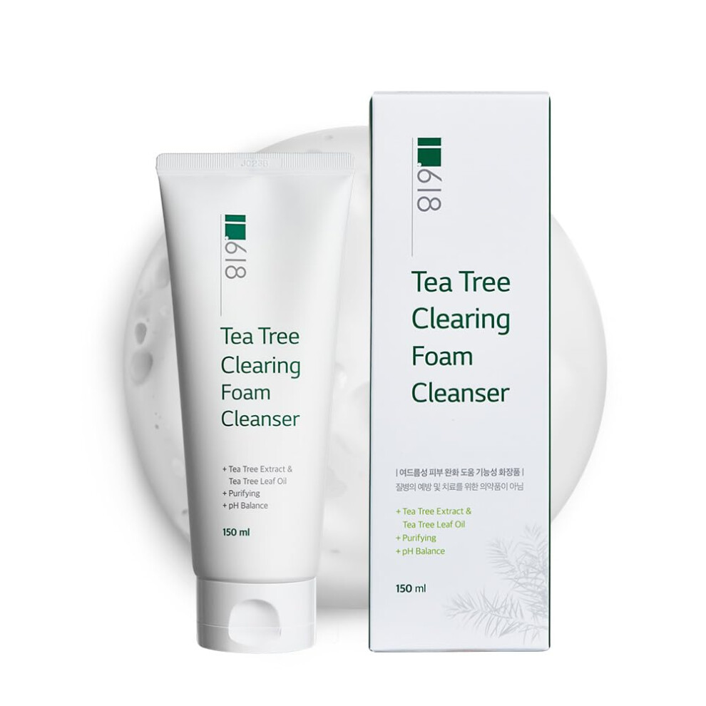 1.618 Tea Tree Clearing Foam Cleanser | Slight Acidity | [Ph 6.0~6.5] | For Oily Acne-Prone Skin | Popular K-Beauty / 5.07 Oz