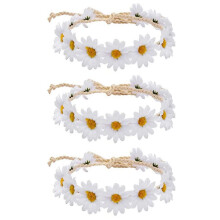3 DB Daisy Flower fejpnt napraforg hajkoszor virgos osz Boho napraforg korona Hippik szzszorszp hajfzr, llthat menyasszonyi fejdsz eskv