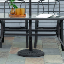 Outsunny 14KG Round Garden Parasol Base, Fits Φ35mm,Φ38mm,Φ48mm Pole - Black