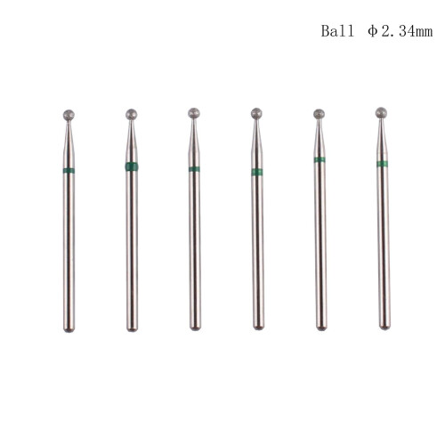 MZCMSL Round Ball Cuticle Bit Set with Case  3/32 Shank Manicure Drill Bits 6pcs Cuticle Remover Bits(f2.34mm) 1