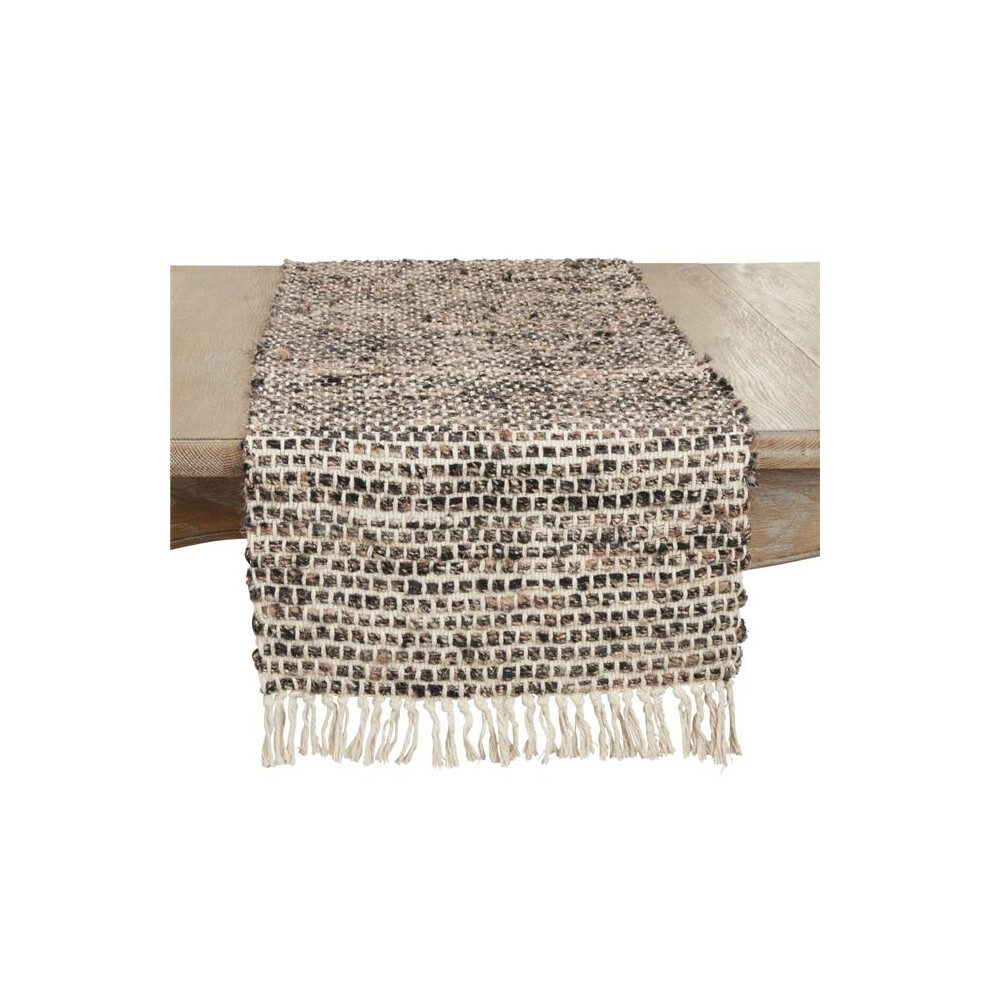 Saro Lifestyle 3410.N1672B 16 x 72 in. Sleek Striped Table Runner, Natural-image-OPC-PGC78VD-NEW