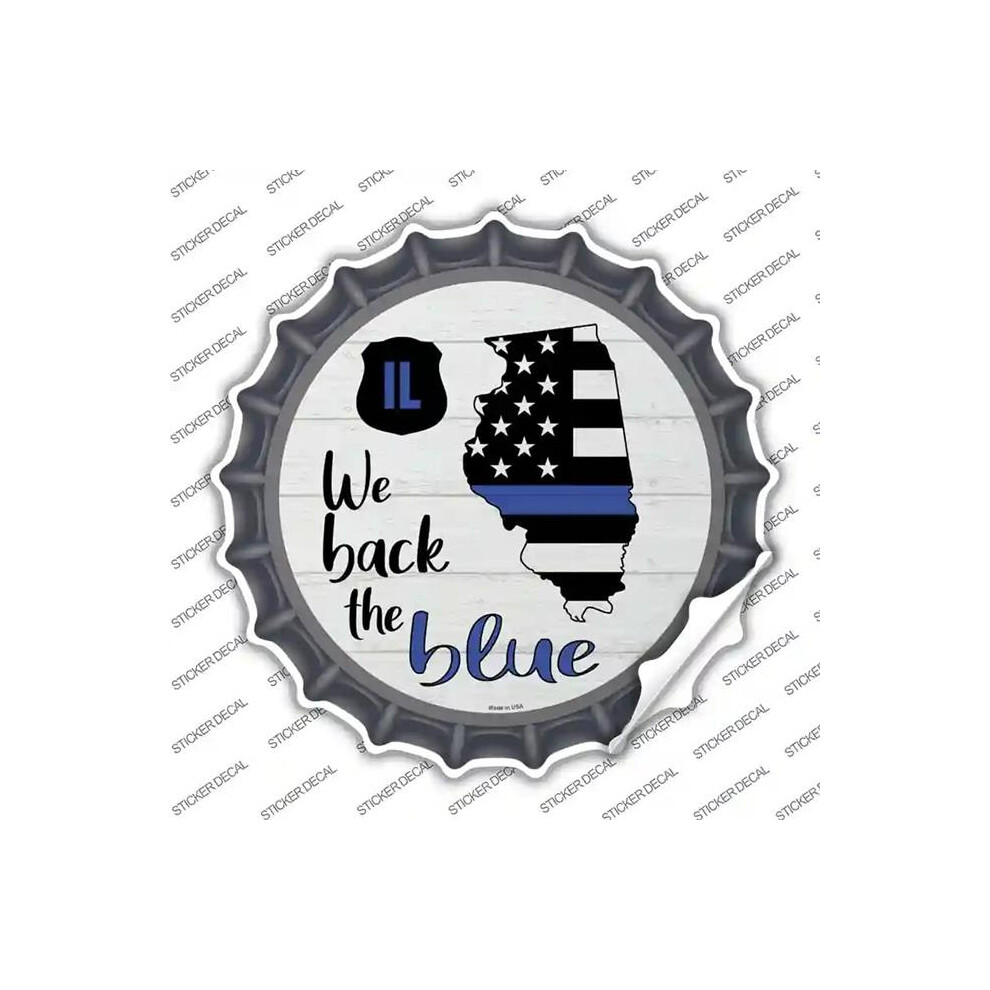 Smart Blonde Bc-1242S-Xl Illinois Back The Novelty Bottle Cap Sticker Decal - Extra Large Blue 792636529108