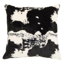 Saro Lifestyle 471.BK18SP 18 in. Urban Faux Cowhide Poly Filled Throw Pillow, Black